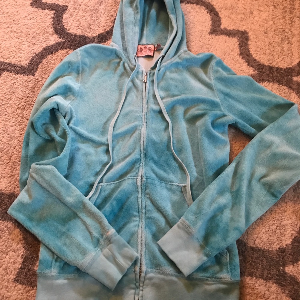 Juicy couture tie dyed terry cloth zip up